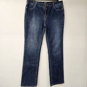 Buffalo David Bitton Blue Denim Mid-rise Straight Leg Jeans Size 12